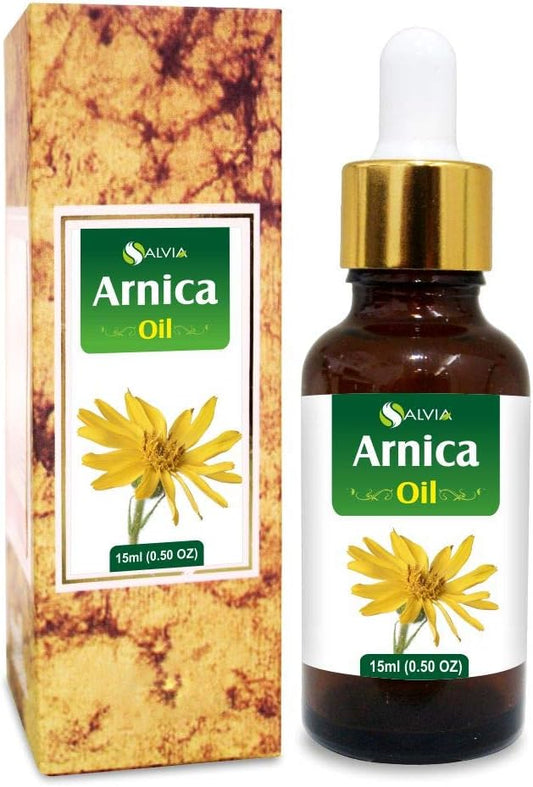 Arnica (Arnica Montana) Therapeutic Essential Oil by Salvia Amber Bottle Natural Uncut Undiluted Pure Cold Pressed Undiluted Aromatherapy Premium Oil 15 ml (.50 fl oz)