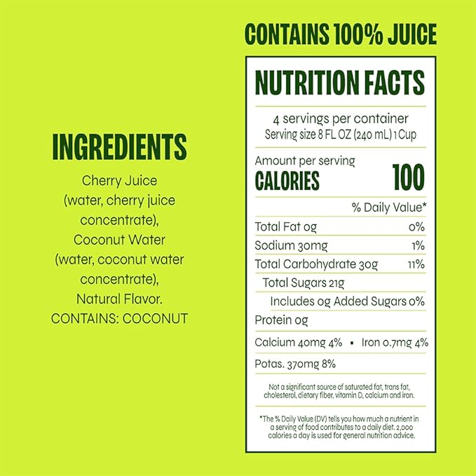 Revl Fruits™ 100% Juice, No Added Sugar, Tart Cherry, 32 fl oz. Carton (Pack of 2)
