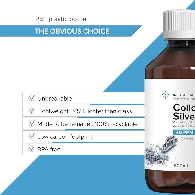 Colloidal Silver Liquid 10 fl oz & Spray to Fill ● Bioactive Hydrosol Silver Water ● Natural Immune Support Nano Sol Supplement Solution ● Ionic Minerals 40 PPM ● Organic Structured Plata Coloidal