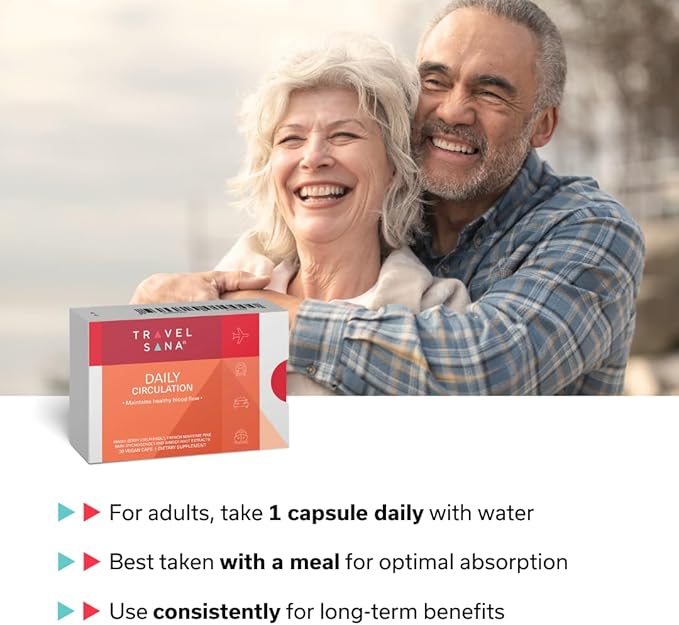Daily Circulation | Super Antioxidants Supplement & Daily Circulatory Support | Maqui Berry (Delphinol), French Maritime Pine Bark (Pycnogenol), Ginger Root Extracts | 30 Servings