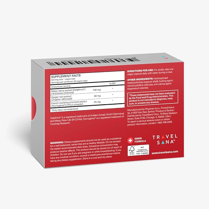 Daily Circulation | Super Antioxidants Supplement & Daily Circulatory Support | Maqui Berry (Delphinol), French Maritime Pine Bark (Pycnogenol), Ginger Root Extracts | 30 Servings