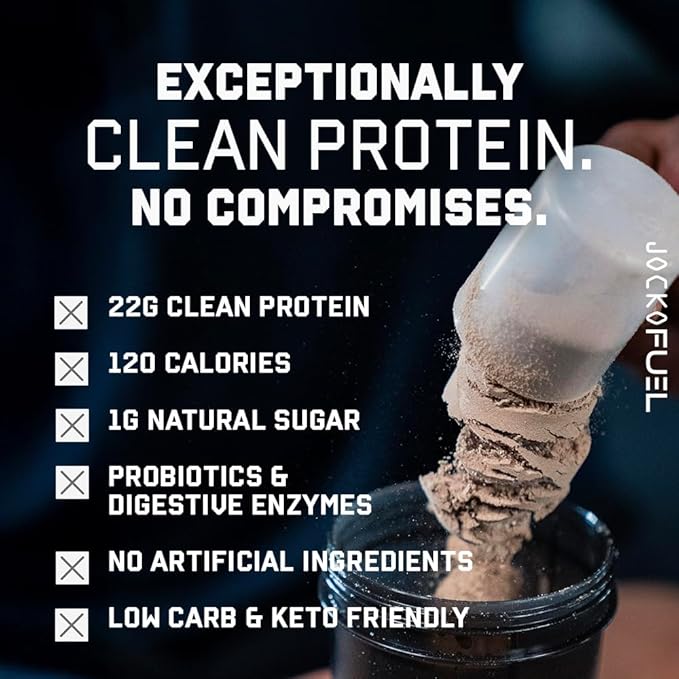 Jocko Fuel Mölk Whey Protein Powder 22g Protein - Low Sugar Monk Fruit Blend - Muscle Recovery & Growth, Packaging May Vary (28 Servings, Vanilla Milkshake)