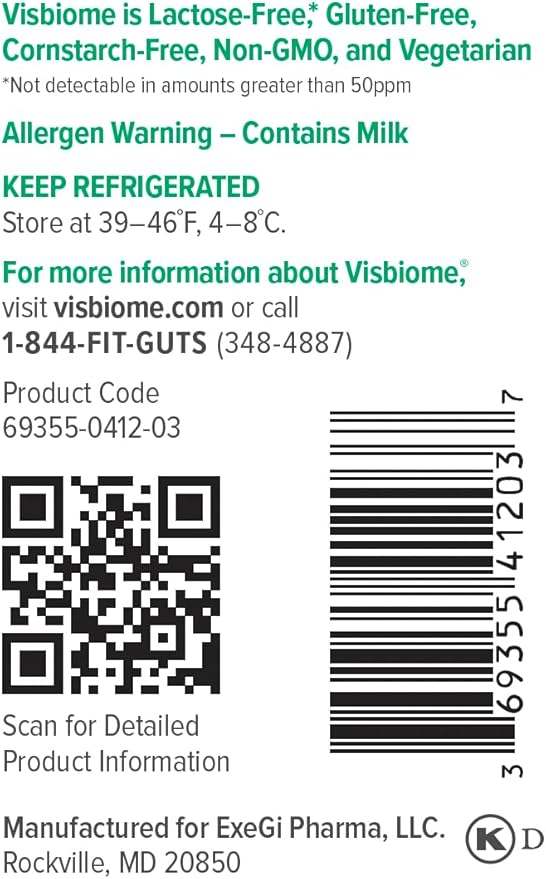 Visbiome® GI Care - High Potency Probiotic - 112.5 Billion CFU Live Probiotics, Original De Simone Formulation, Made in USA, 120 Capsules.
