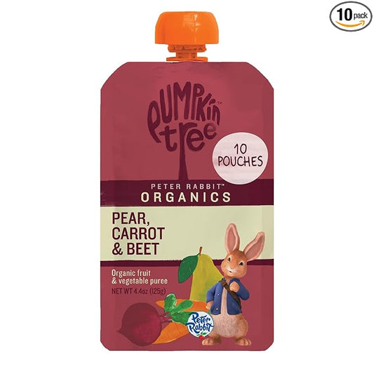 Pumpkin Tree Peter Rabbit Organics Beet, Carrot and Pear, 4.4 Ounce (Pack of 10)