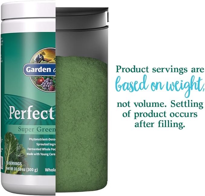 Garden of Life Perfect Food Original Super Green Formula - 30 Servings | 45 Superfoods, Greens, Sprouts Plus HSO Probiotics, Enzymes & Ionic Plant Based Minerals - Juiced Superfood Powder Supplement