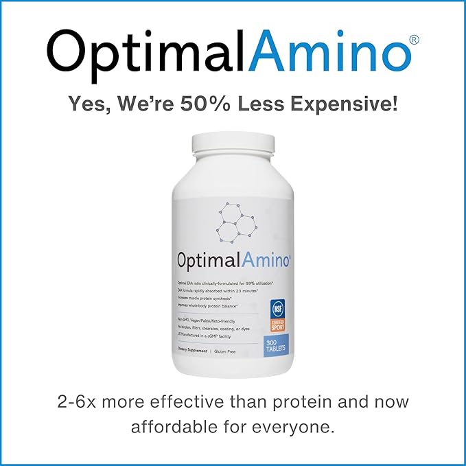 Tablets (300 Count) | 99% Utilized Essential Amino Acid (EAA) Supplement, Increase Muscle Recovery, BCAA Protein Pre/Post Workout | NSF Certified for Sport® Certified