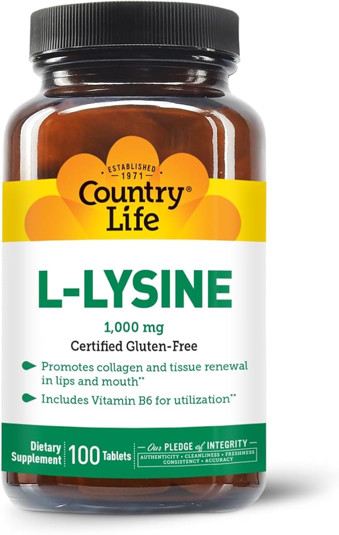 COUNTRY LIFE VITAMINS L-Lysine 1000 Mg with B-6, 2.5 Pounds