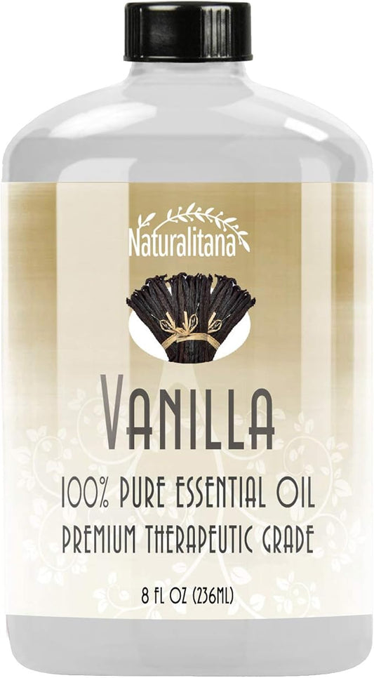 Best Vanilla Essential Oil - Aromatherapy Essential Oil for Diffuser, Soap, Bath Bombs, Candles, and More (8oz Bulk Vanilla)