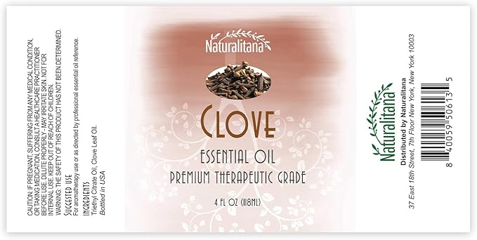 Clove Essential Oil for Skin, Aromatherapy, Diffusers, Soap, Bath Bombs, Candles & More with Dropper (4 oz)