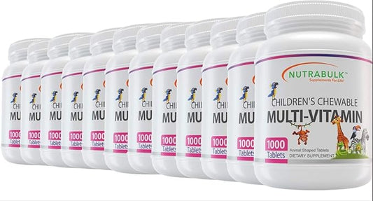 Children’s Chewable Multi-Vitamins - Promoting Kids' Overall Development - USA-Made, May Help to Support Immune, Bone, Brain & Overall Well Being- Vegan & Gluten Free - 12000 Cherry Tablets