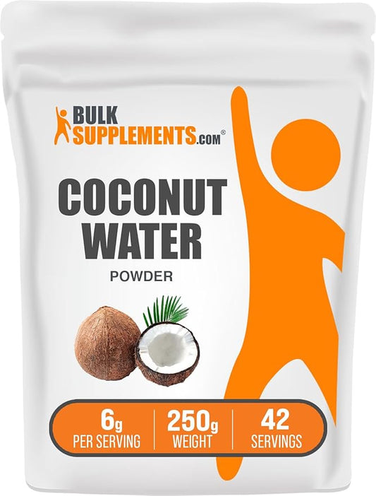BulkSupplements.com Coconut Water Powder - Electrolyte Supplement, Water Flavoring & Enhancer - No Sugar Added & Gluten Free, 6g per Serving, 250g (8.8 oz) (Pack of 1)