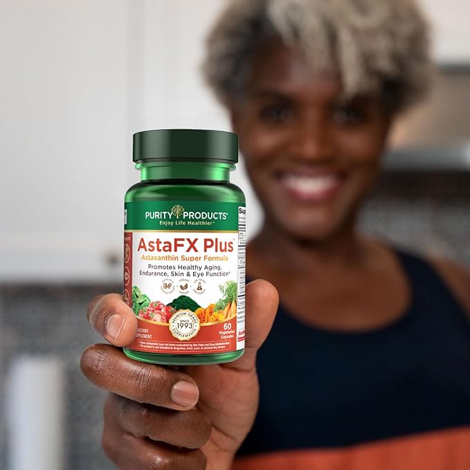 Purity Products AstaFX Plus - Astaxanthin Super Formula - 30 Day Supply from Supports Endurance - Promotes Healthy Skin - Supports Visual Health - Up to 6,000 Times More Powerful Than Vitamin C