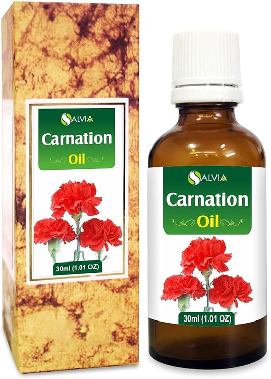 Carnation (Dianthus caryophyllus) Therapeutic Essential Oil by Salvia Amber Bottle 100% Natural Uncut Undiluted Pure Cold Pressed Aromatherapy Premium Oil - 30ML/ 1.1fl oz