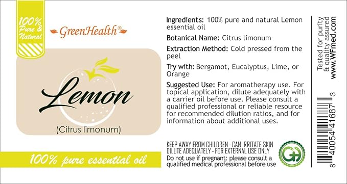 Lemon Essential Oil (Spain) -1 Gallon - 100% Pure & Uncut - GreenHealth