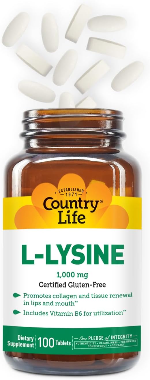 COUNTRY LIFE VITAMINS L-Lysine 1000 Mg with B-6, 2.5 Pounds