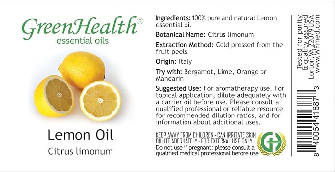 Lemon Essential Oil (Spain) -1 Gallon - 100% Pure & Uncut - GreenHealth