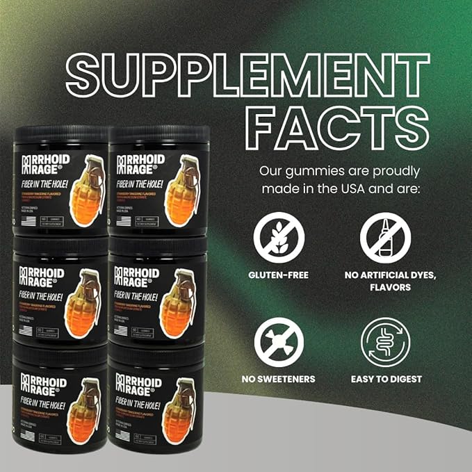 Fiber and Magnesium Gummies, Supports Digestive Health, Relieves Constipation, Helps Prevent Hemorrhoids, Has Both Soluble and Insoluble Fiber, Made in USA, 60 ct (2)