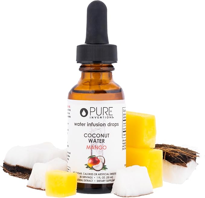 Pure Inventions Coconut Water - Mango Coconut - Water Enhancer Drops - No Sugar, Calories, or Artificial Sweeteners - 1 oz