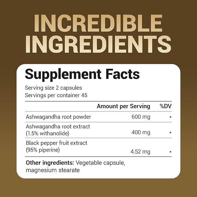 Dr. Berg Ashwagandha Capsules 1000mg - Includes Ashwagandha Root with Black Pepper from Bioperine - Ashwagandha Supplements 90 Capsules