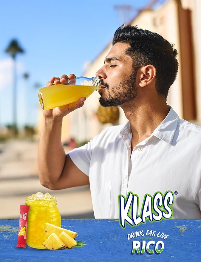 Klass Aguas Frescas Powdered Drink Mix | 44 Sugar Free Powder Packets | Flavors - Mango Watermelon Pineapple & Passionfruit - Water Enhancer To Go!