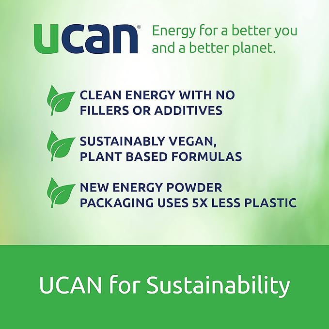 UCAN Energy + Plant Protein Powder - Vegan Plant Based Protein 20g Pea Protein with Amino Acids EAAs & BCCAs - Keto Protein Powder - No Added Sugar, Gluten-Free - Chocolate -12 Servings