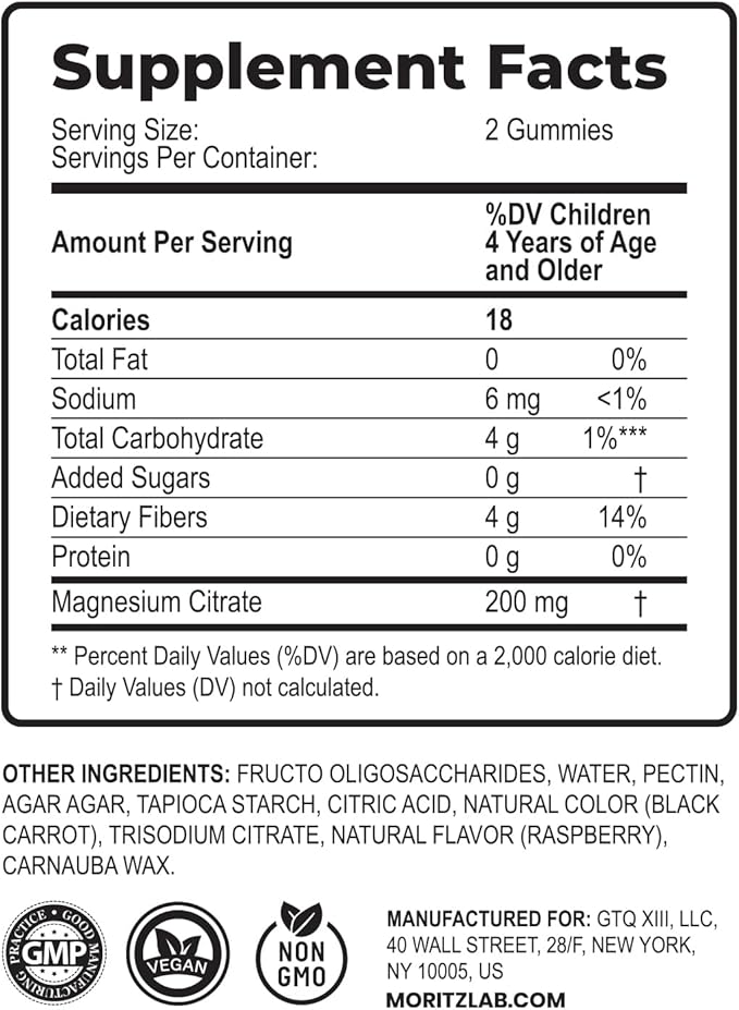DR. MORITZ Magnesium Gummies for Adults - Sugar-Free Calm Magnesium Gummies - Supports a Healthy Stress Response - Raspberry Flavor - Non-GMO, 200 mg, 2 Pack (120 Count)