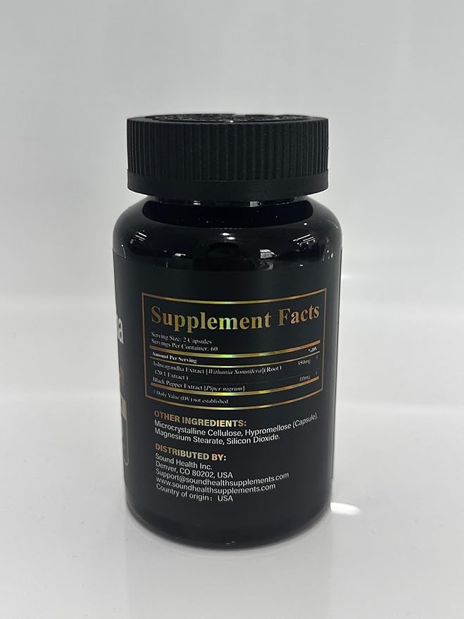 SoundHealth Organic Ashwagandha Capsules Supplement - 240 Capsules (120 Servings)