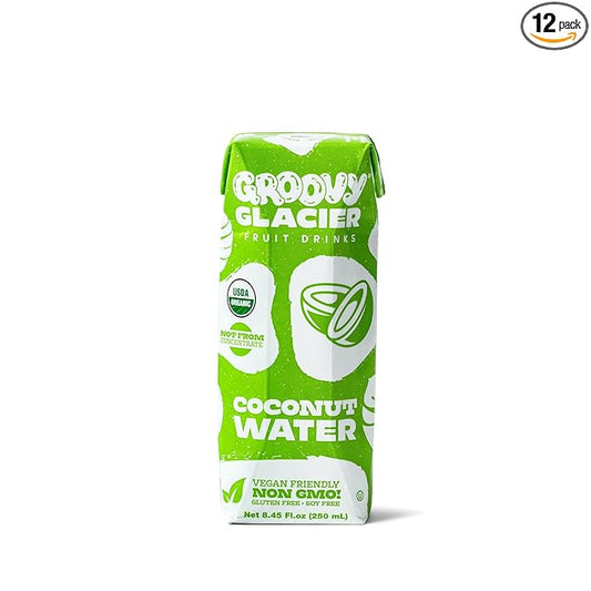 Groovy Glacier Coconut Water - Premium Quality Coconut Water - 8.45 Fl Oz - Pack of 12