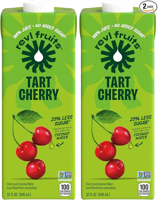 Revl Fruits™ 100% Juice, No Added Sugar, Tart Cherry, 32 fl oz. Carton (Pack of 2)