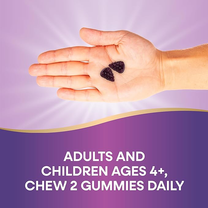 Nature's Way Sambucus Elderberry Immune Gummies, Daily Immune Support for Kids and Adults*, with Vitamin C, Vitamin D3, Zinc, Gluten Free, Vegetarian, 60 Gummies (Set of 3)