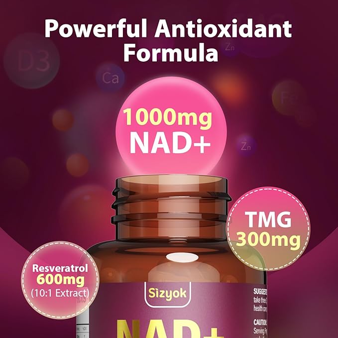 NAD Resveratrol Supplement 2464mg, Liposomal NAD Supplement with Resveratrol for Women and Men, NAD Plus Boosts NAD+ Levels, Energy Anti-Aging, 3Pack
