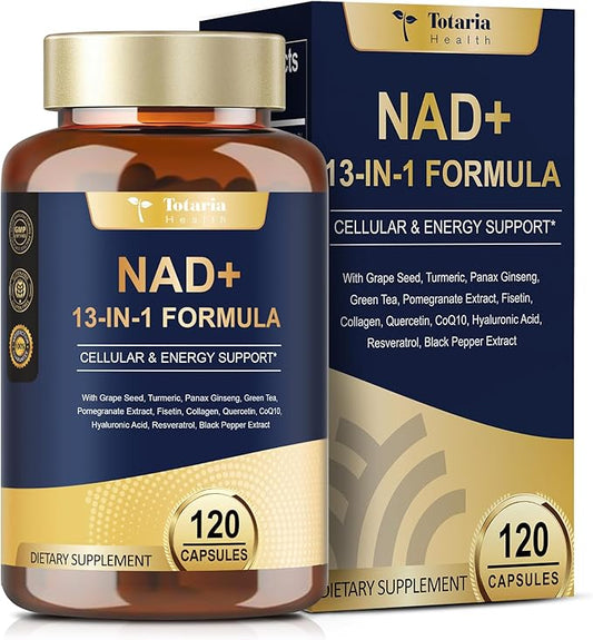 NAD Supplement for Women Men with nicotinamide riboside resveratrol,Quercetin, Betaine Boost NAD+ Levels NAD Plus Supplement for Anti Aging, Energy, Immune, Focus 120 Capsules