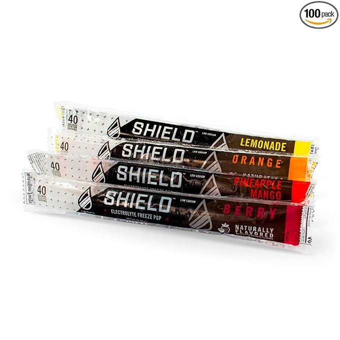 SHIELD Electrolyte Healthy Freeze Pops (3fl.oz) Variety of Natural Flavors from Real Fruit, Clear No Dyes No Artificial Sweeteners, Great Tasting Electrolyte Hydration (36 count)
