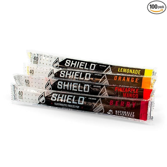 SHIELD Electrolyte Healthy Freeze Pops (3fl.oz) Variety of Natural Flavors from Real Fruit, Clear No Dyes No Artificial Sweeteners, Great Tasting Electrolyte Hydration (36 count)