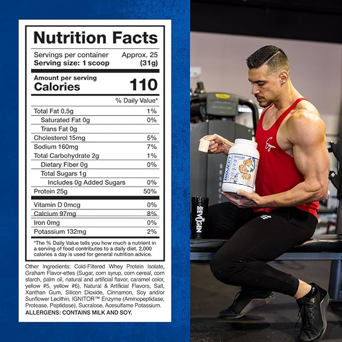Evogen Isoject - Whey Protein Isolate | Ultra-Pure Whey Protein Powder with Ignitor Enzymes, BCAAs, and EAAs | Enhanced Absorption & Recovery | Oatmeal Cookie | 25 Servings