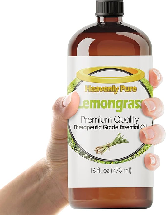 Lemongrass Essential Oil 16 oz Large Bottle for Aromatherapy, Soaps, Candles, Diffuser, and Personal Care - 473 ml