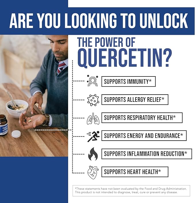 Quercetin Complete® Quercetin Phytosome with 50X Higher Absorption, Clinically Proven & Patented Quercefit – Most Effective Form of Quercetin – Enhanced with Bromelain, Zinc & Vitamin C (60 Capsules)