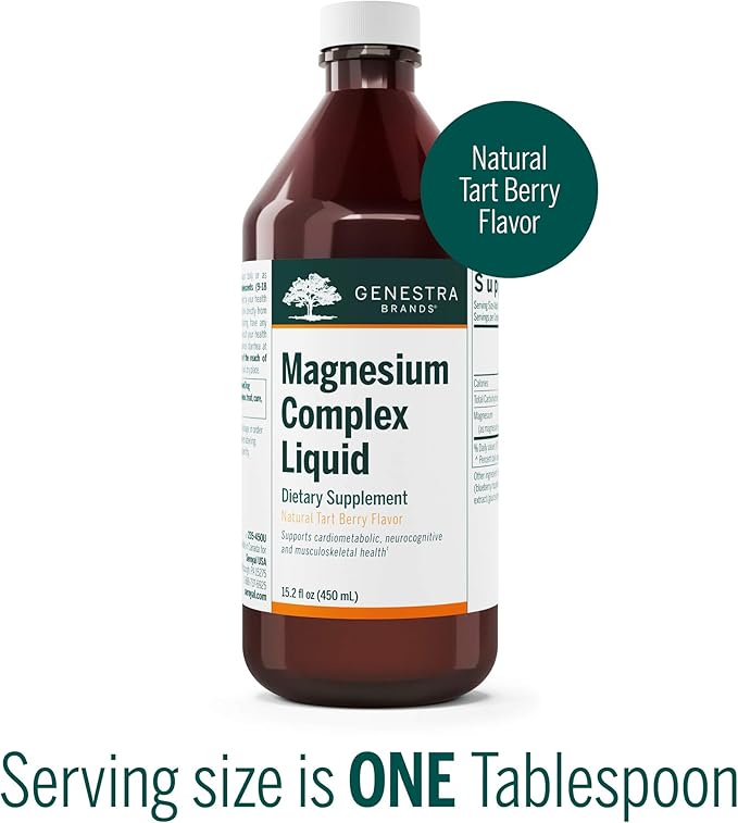 Genestra Brands Magnesium Complex Liquid | Combination of Three Organic Magnesium Sources | 15.2 fl oz