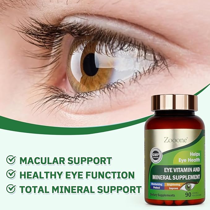 Lutein Eye Vitamins Supplement 90pcs, Lutein & Zeaxanthin for Women Men to Against Macular & Dry Eye, Multivitamin for Vision & Ocular Health with Zinc, VC, VE