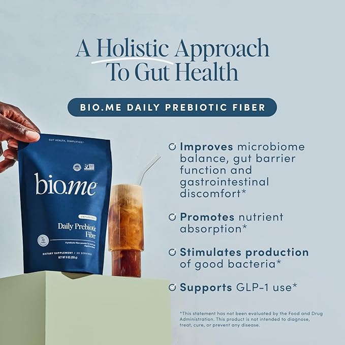 Daily Prebiotic Fiber - Fiber Supplement Powder for Digestive Health & Gut Health - Fiber Powder Unflavored Prebiotics, Non-GMO Dietary Fibre, Gluten & Sugar Free Soluble Fibre Supplements-30 Servings