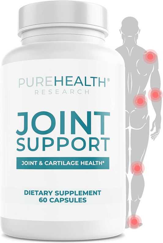 PUREHEALTH RESEARCH Joint Support NEM Eggshell Membrane with Boswellia Extract, Calcium & Turmeric, 60 Capsules