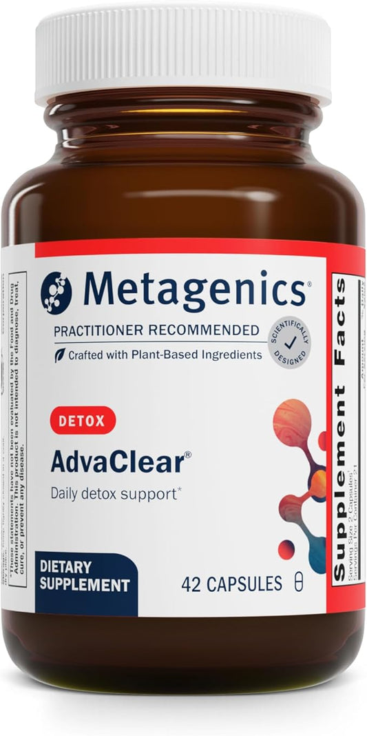 Metagenics AdvaClear - Daily Support for Detoxification* - Detox Supplements* - with Vitamin B12, Pantothenic Acid & Zinc Citrate - 42 Capsules