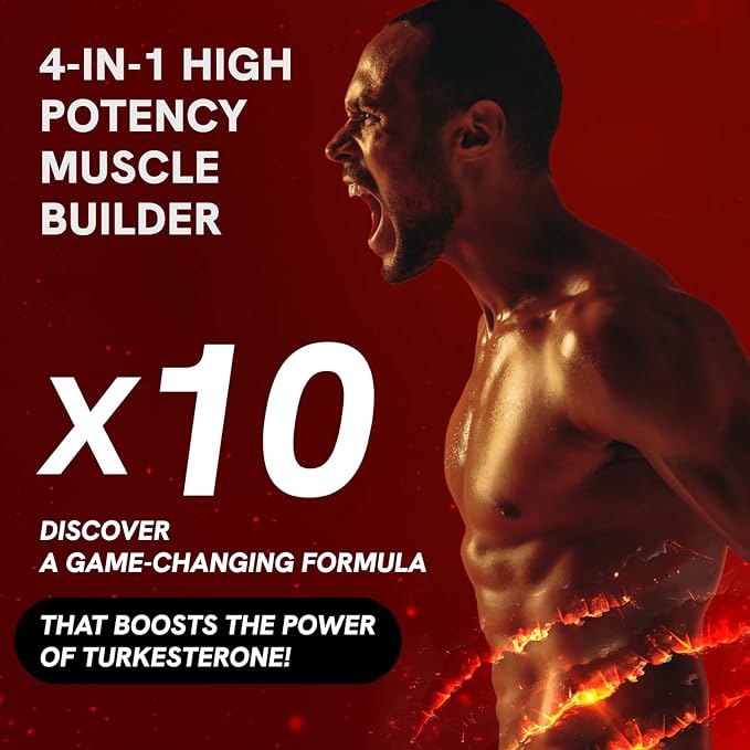 Turkesterone Supplement for Men - Organic Turkesterone Supplement for Muscle Growth w/Fadogia Agrestis Pterostilbene | Complexed Turkesterone Powder | 120 Turkestrone Vegan Capsules 1 Pack