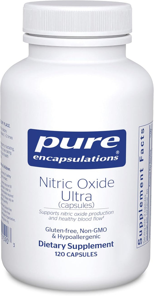 Pure Encapsulations Nitric Oxide Ultra (Capsules) - Supplement Supports Nitric Oxide Production, Healthy Blood Flow & Vascular Health - with L-Citrulline & CranLoad Cranberry Extract - 120 Capsules