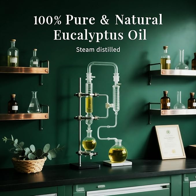 SU JUABA Eucalyptus Essential Oil 4 Fl Oz, 100% Pure Natural for Hair Care, Diffuser, Skin Care,Shower, Aromatherapy- 118ML