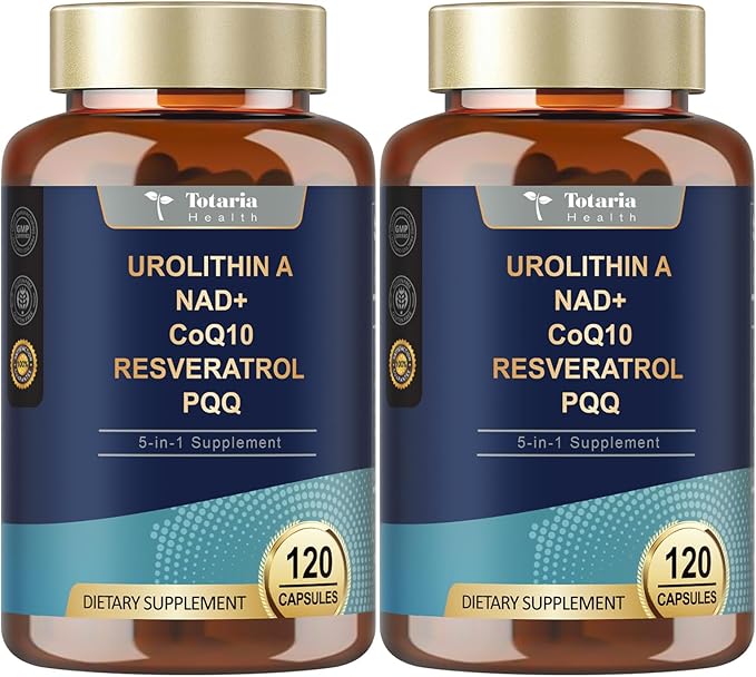 Urolithin A Supplement 1000mg with NAD,CoQ10,Supplement for Women 120 Softgels for Muscle Energy Antioxidants(Pack of 2)