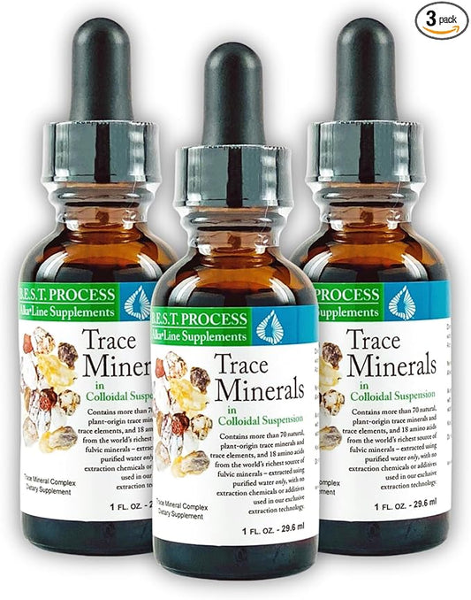 Morter Trace Minerals in Colloidal Suspension (3 Pack) Morter HealthSystem Best Process Alkaline — Nutrient Dense Trace Elements, Fulvic Minerals & Amino Acids