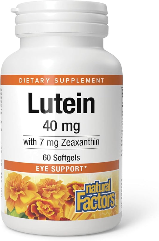 Natural Factors, Lutein 40 mg, Antioxidant Support for Healthy Eyes and Skin with Zeaxanthin, 60 Softgels
