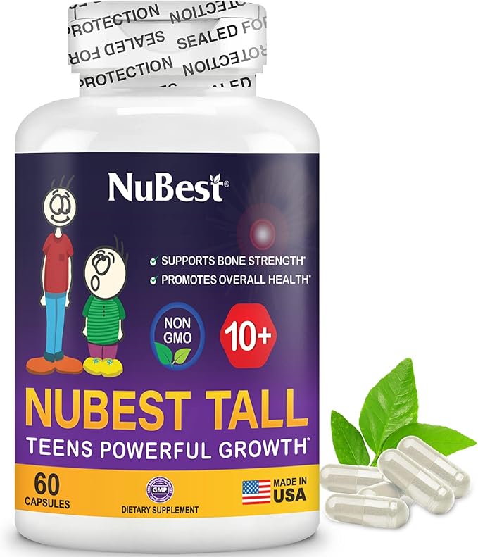 NuBest Tall 10+ - Bone Strength Supplement for Children (10+) & Teens Who Drink Milk Daily with Calcium, Vitamins & Minerals - 12 Pack