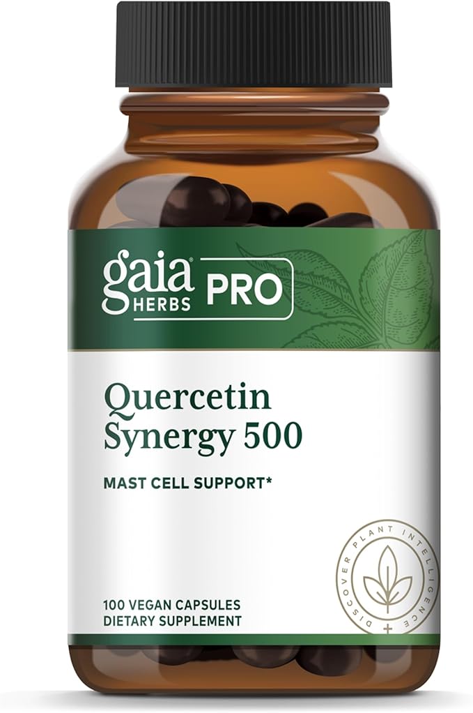 GAIA HERBS PRO Quercetin Synergy 500 - Immune System Support Supplement* - Cell Health Supplement* with Quercetin, Bromelain & Turmeric - 100 Capsules (100 Servings)